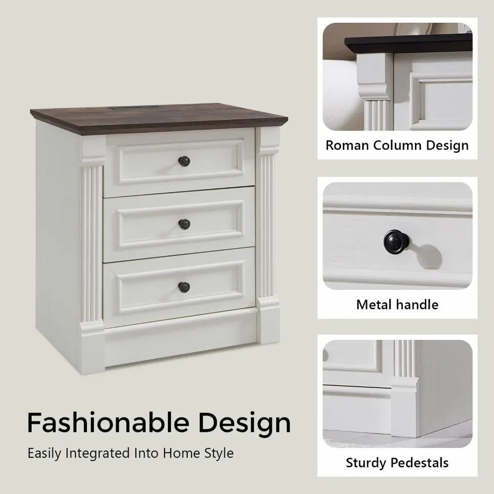 HAVENFORD Roman Column Bedside Table Duo by PurelyhomeDeco