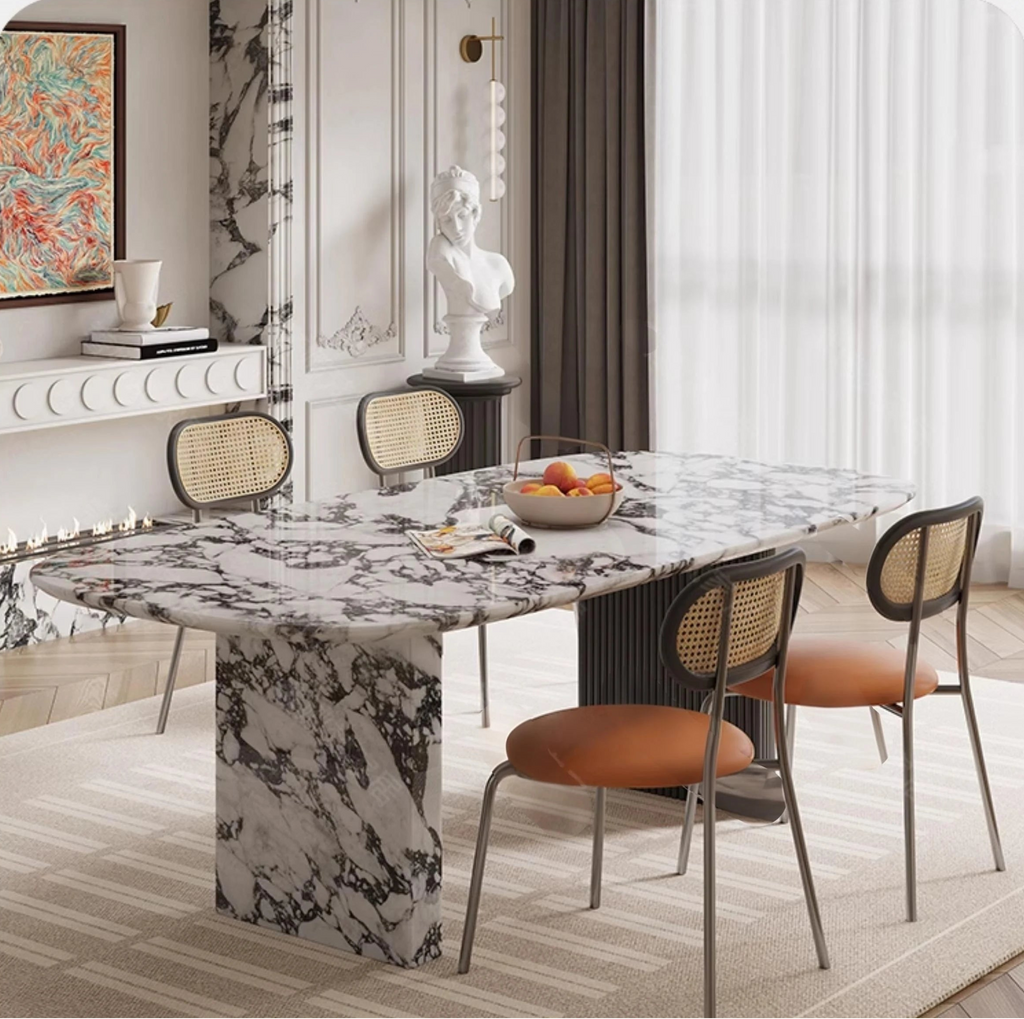 MAISONÉA™ French Cream Marble Dining Table by PurelyhomeDeco