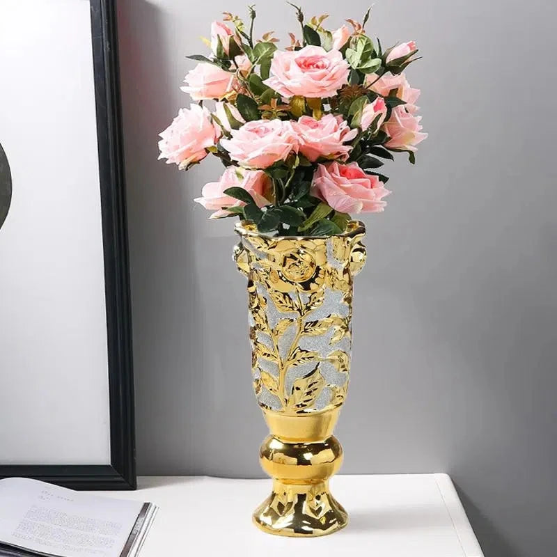 Aurelia Gold Porcelain Vase by PurelyhomeDeco