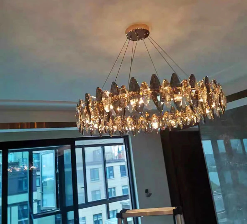 CrystalÉlan™ Modern Luxury Crystal Pendant Chandelier – Elegant Hanging Light for Living Room, Dining & Bedroom by PurelyhomeDeco