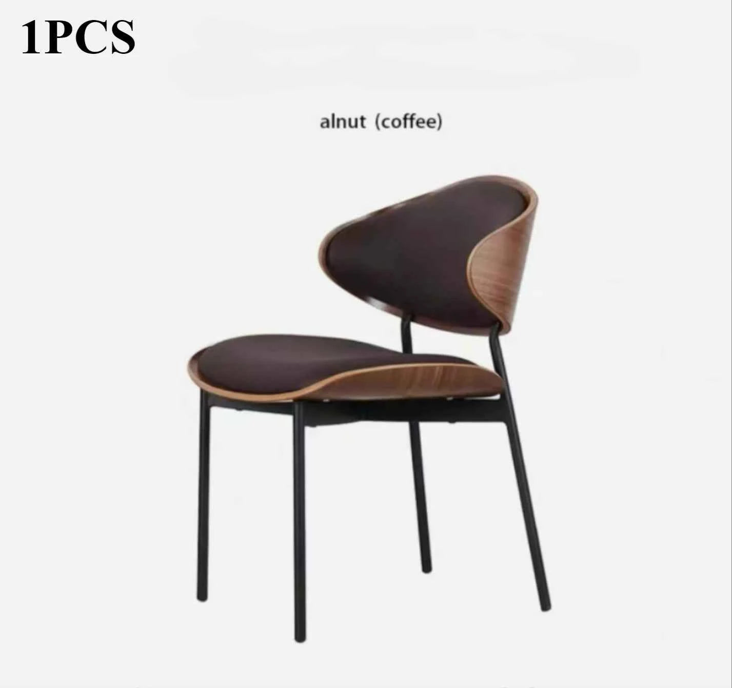 Noir Valencia™ – Genuine Leather Mid-Century Dining Chair by PurelyhomeDeco