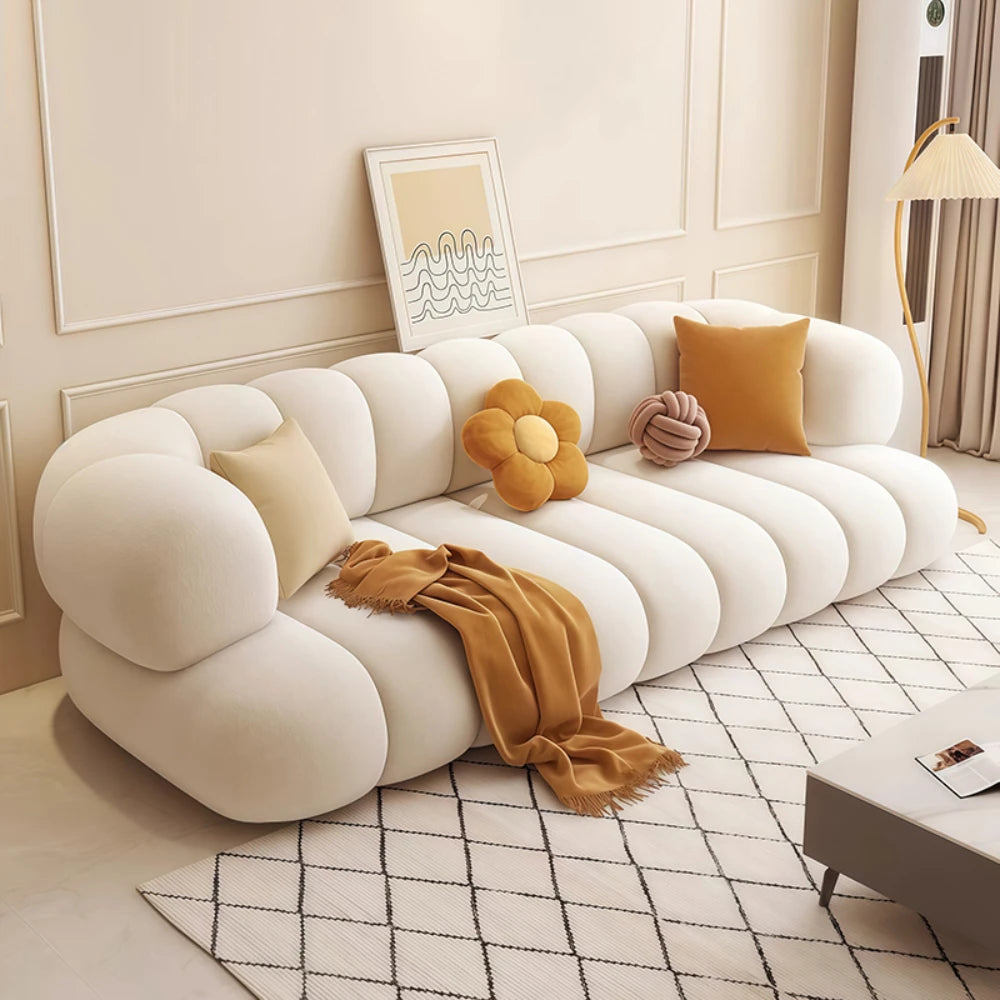 ARCELIA BLANC™ Velvet Cloud Couch | Deep Seat Designer Sofa by PurelyhomeDeco