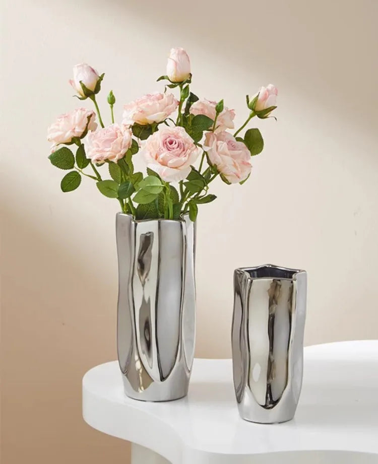 Silver Lumen Vase by PurelyhomeDeco