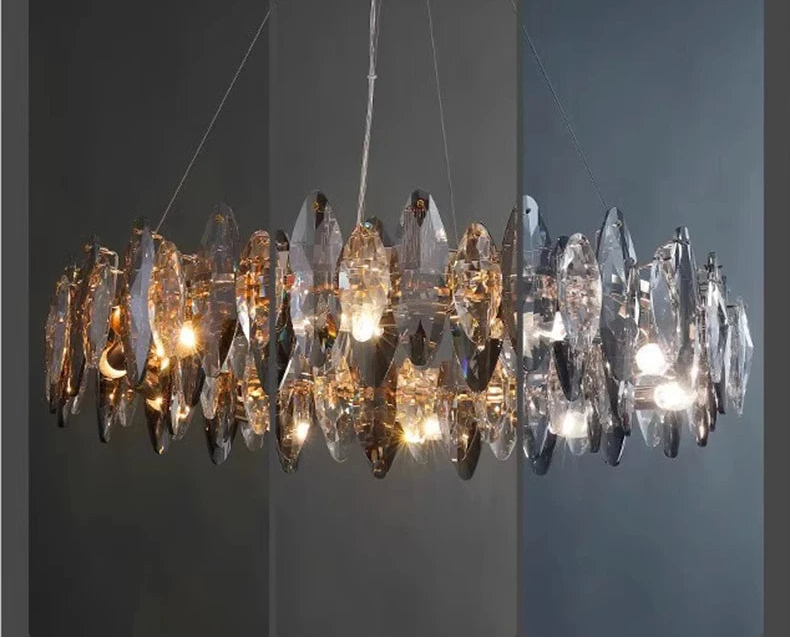 CrystalÉlan™ Modern Luxury Crystal Pendant Chandelier – Elegant Hanging Light for Living Room, Dining & Bedroom by PurelyhomeDeco