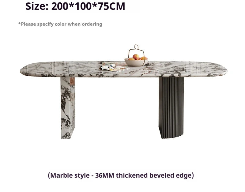 MAISONÉA™ French Cream Marble Dining Table by PurelyhomeDeco