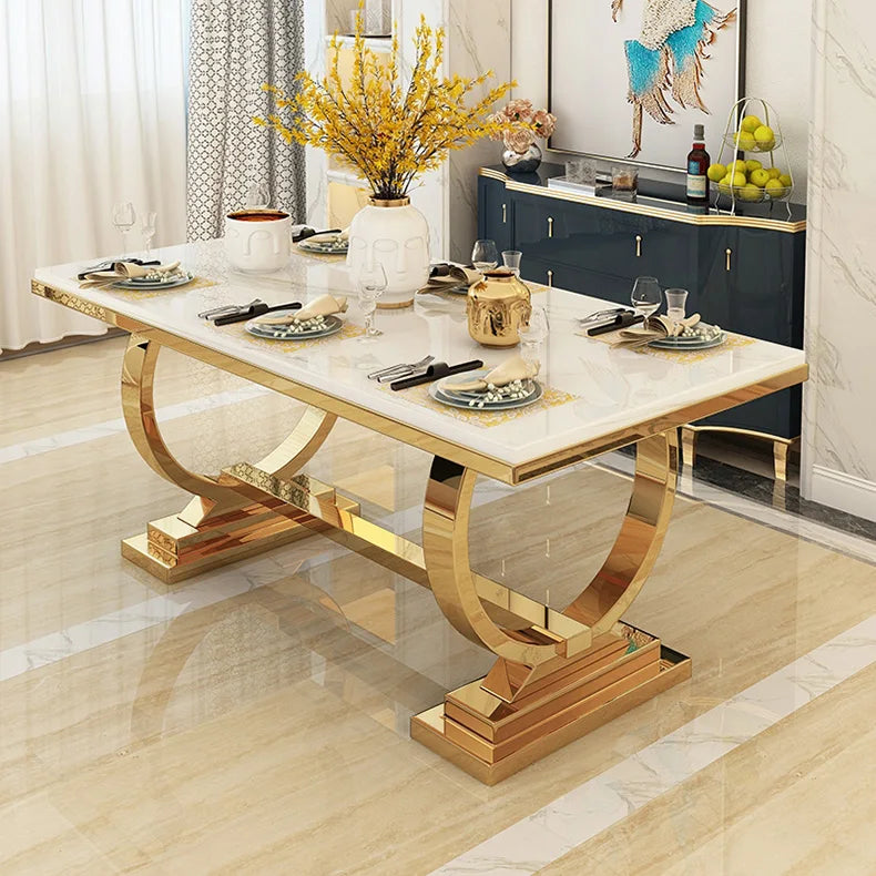 ZANORIA™ Elite Gold Structure Dining Set by PurelyhomeDeco
