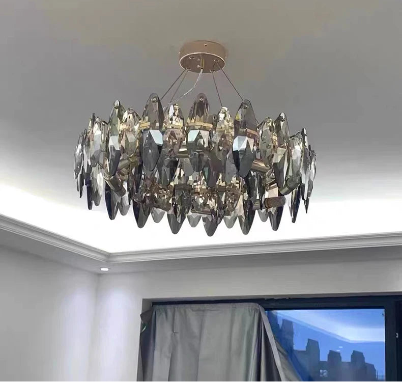 CrystalÉlan™ Modern Luxury Crystal Pendant Chandelier – Elegant Hanging Light for Living Room, Dining & Bedroom by PurelyhomeDeco