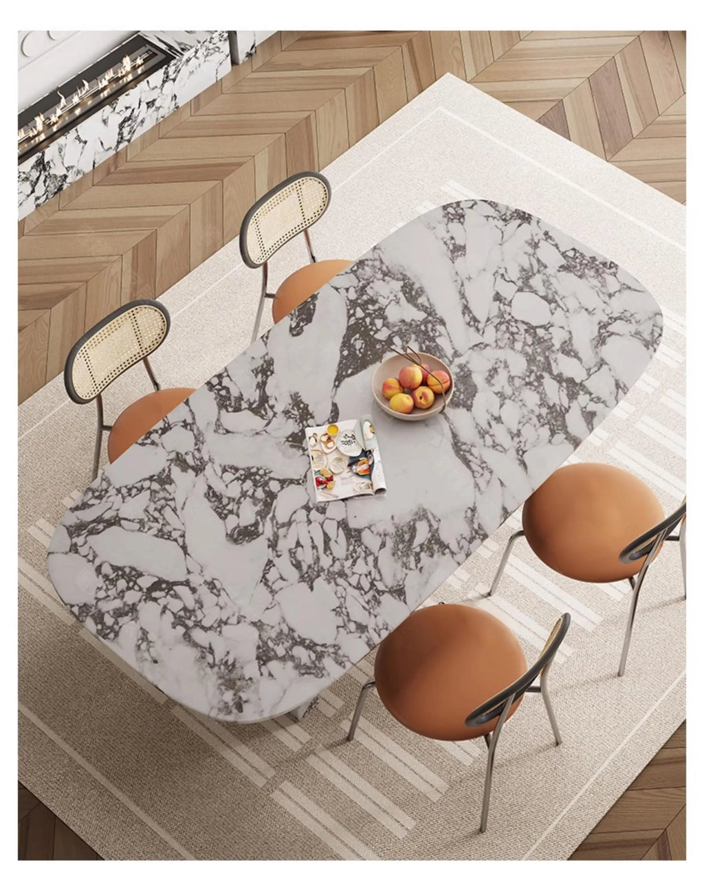 MAISONÉA™ French Cream Marble Dining Table by PurelyhomeDeco