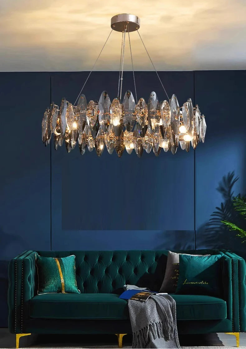 CrystalÉlan™ Modern Luxury Crystal Pendant Chandelier – Elegant Hanging Light for Living Room, Dining & Bedroom by PurelyhomeDeco