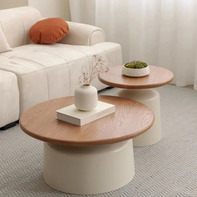 ELORA™ Cream Nordic Round Coffee Table by PurelyhomeDeco