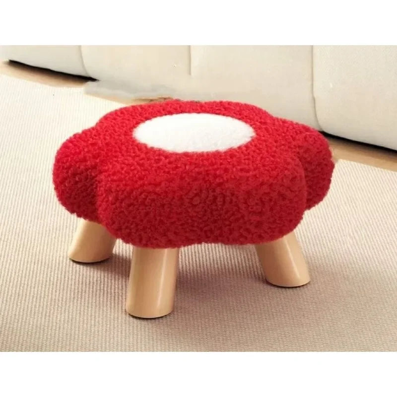 Small stool, household low stool, sofa stool, soft bag stool, living room coffee table stool, solid wood children's stool by PurelyhomeDeco