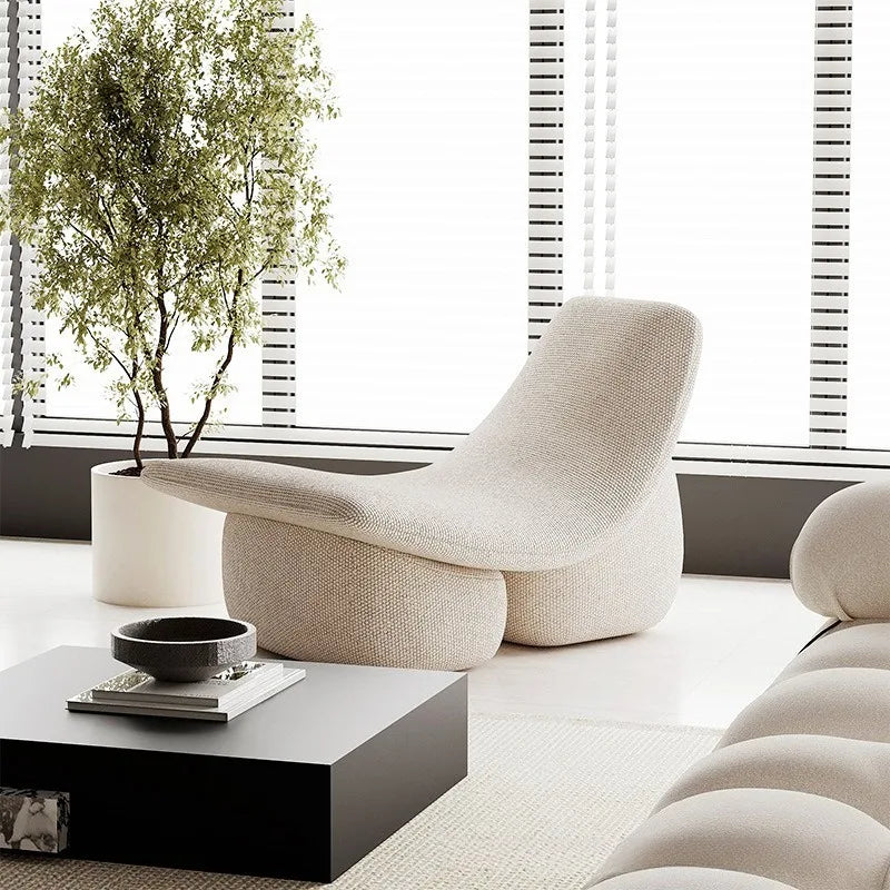ARCYN™ Modern Arc Sofa | Sculptural Single Fabric Lounge Chair by PurelyhomeDeco