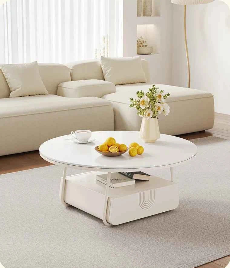 Serelune™ Cream Marble Coffee Table by PurelyhomeDeco