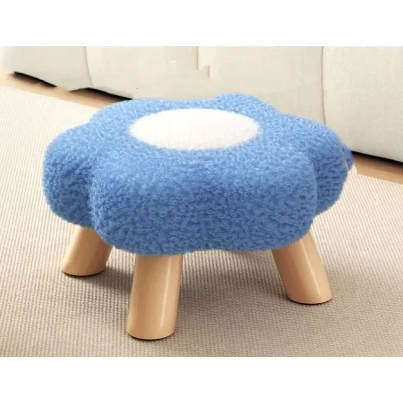 Small stool, household low stool, sofa stool, soft bag stool, living room coffee table stool, solid wood children's stool by PurelyhomeDeco