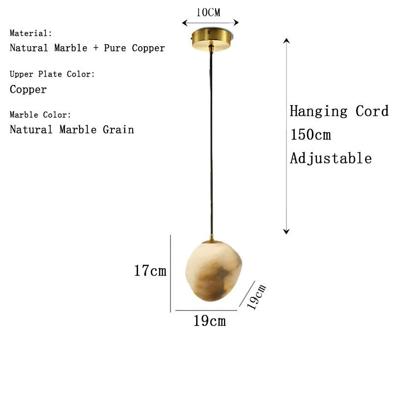 Siberia MarbleAura™ LED Chandelier – Luxury Natural Marble Hanging Light for Living Room & Modern Interiors by PurelyhomeDeco