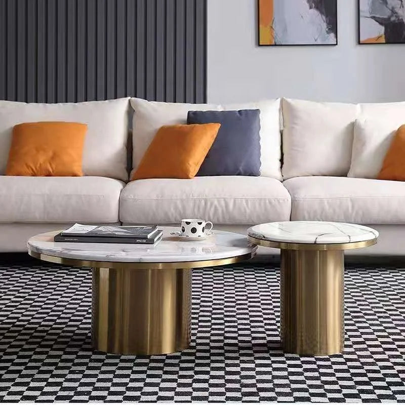 THE GOLDEN CONSTELLATION — 2-Piece Marble Table Set by PurelyhomeDeco
