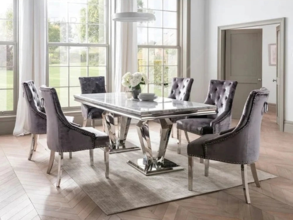GRÉVÉRA™Grey Marble Dining Table Set by PurelyhomeDeco