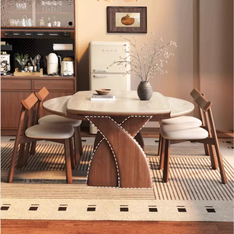 Modern Wood Design Dining Table 6 Person Luxury Extendable Round Dining Table Restaurant Nordic Mesas De Comedor Furniture Home by PurelyhomeDeco
