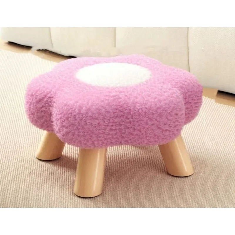 Small stool, household low stool, sofa stool, soft bag stool, living room coffee table stool, solid wood children's stool by PurelyhomeDeco