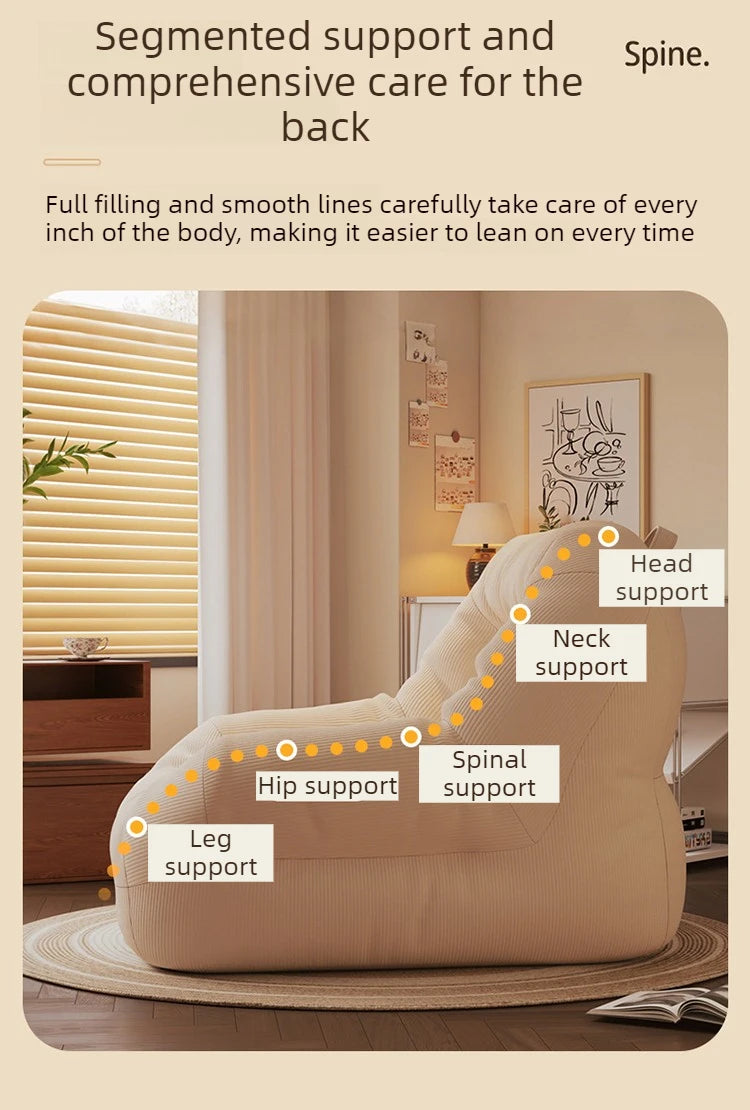 Lazy Bean Bag Sofas Portable Comfortable Small Sofa Relaxing Balcony Living Room Single Sofas Can Lie or Sleep Beanbag Chairs by PurelyhomeDeco