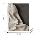 Beige fabric sample with dimensions marked on a white background