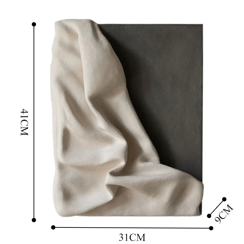 Beige fabric sample with dimensions marked on a white background
