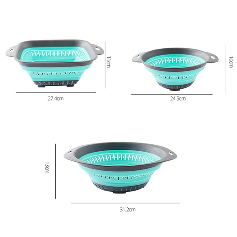 Folding Silicone Kitchen Storage Basket