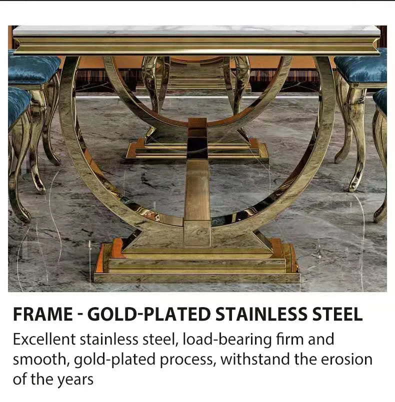 ZANORIA™ Elite Gold Structure Dining Set by PurelyhomeDeco