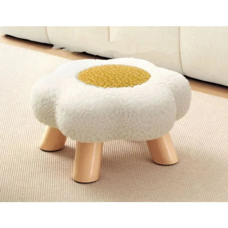 Small stool, household low stool, sofa stool, soft bag stool, living room coffee table stool, solid wood children's stool by PurelyhomeDeco