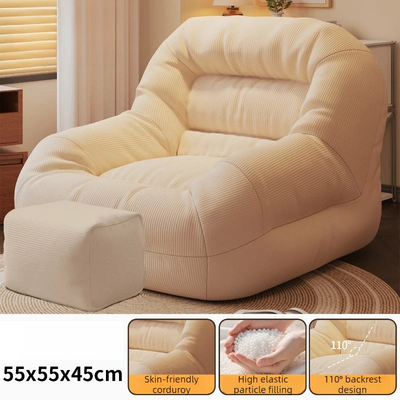 Lazy Bean Bag Sofas Portable Comfortable Small Sofa Relaxing Balcony Living Room Single Sofas Can Lie or Sleep Beanbag Chairs by PurelyhomeDeco