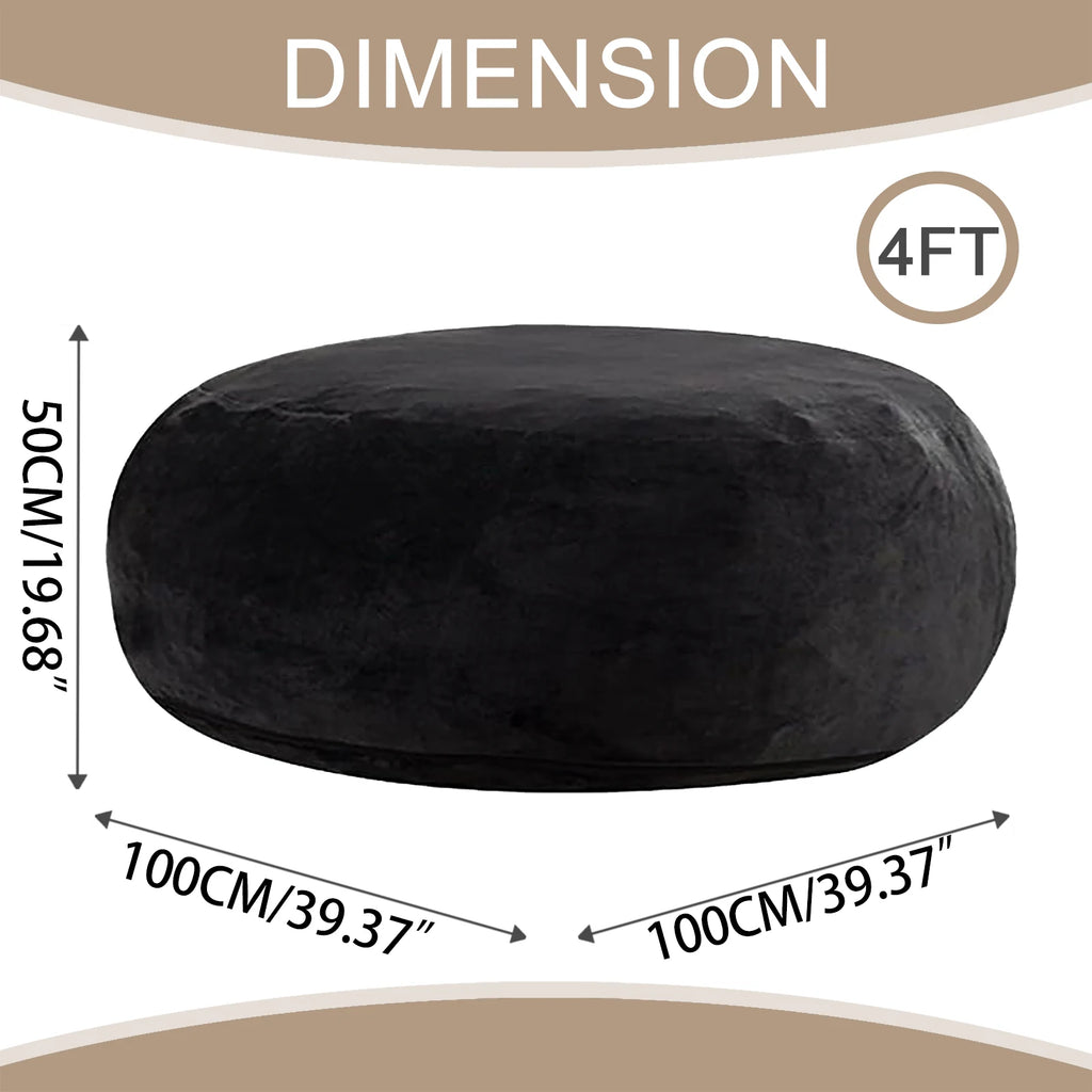 100CM×100CM×60CM, adult beanbag chair with padded beanbag inside, memory foam chair, soft flannel washable cover, ideal reading seat for bedrooms and dorms. by PurelyhomeDeco