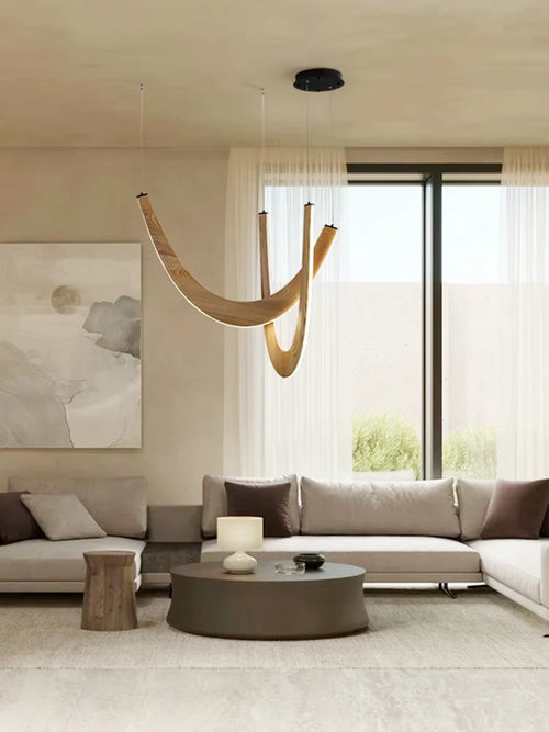 AuraLoop™ U-Shaped Wooden LED Pendant Light – Modern Hanging Lamp for Dining Rooms, Kitchen Islands & Luxury Interiors by PurelyhomeDeco