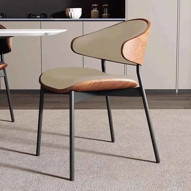 Noir Valencia™ – Genuine Leather Mid-Century Dining Chair by PurelyhomeDeco