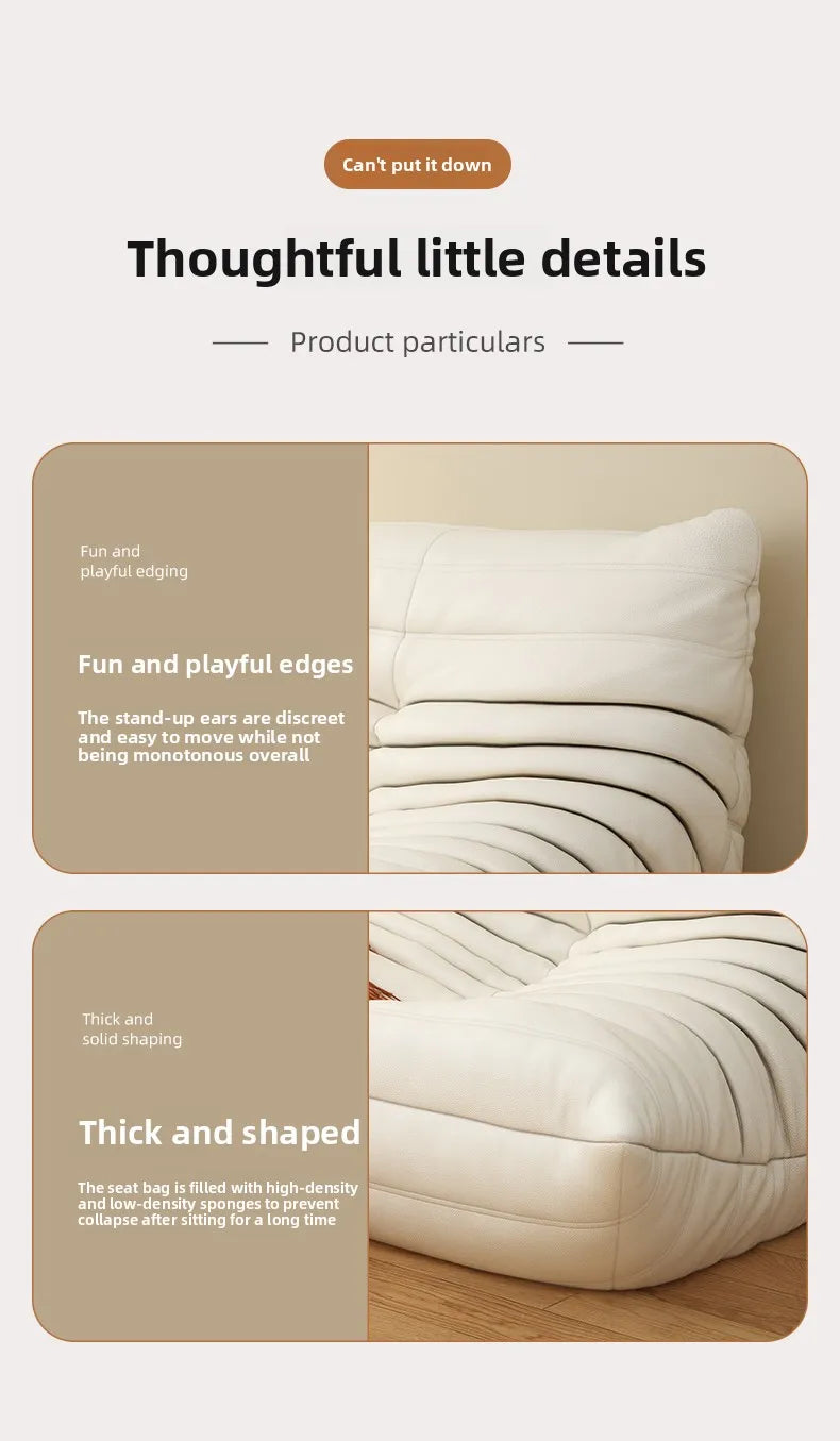Caterpillar Lazy Sofa Living Room Leisure Balcony Tatami Lounge Chair Single Sofa Chair Bedroom Double Leisure Sofa Chair by PurelyhomeDeco