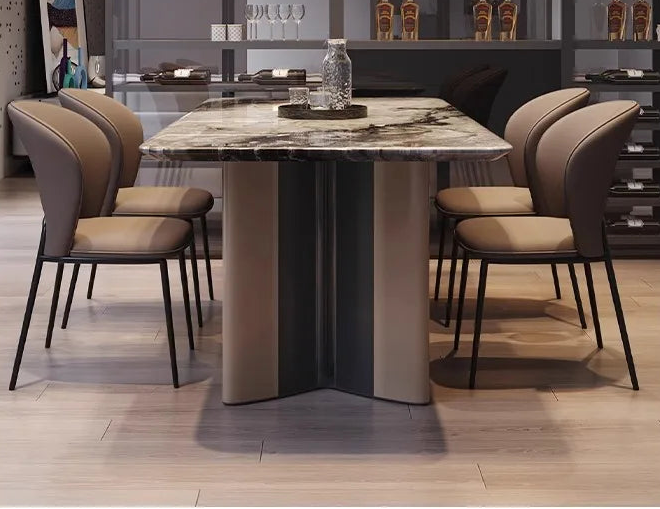 INKÉRA™ Italian Extendable Ink Stone Dining Set (140–220 cm) by PurelyhomeDeco