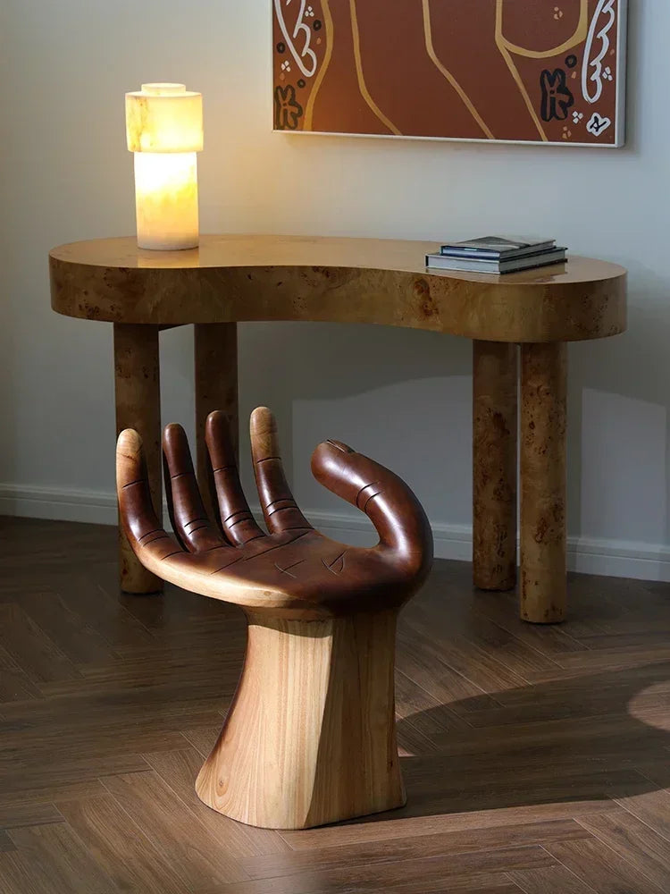 Palmora™ Solid Wood Hand Chair – Retro Artistic Palmistry Accent Chair for Luxury Living Spaces by PurelyhomeDeco