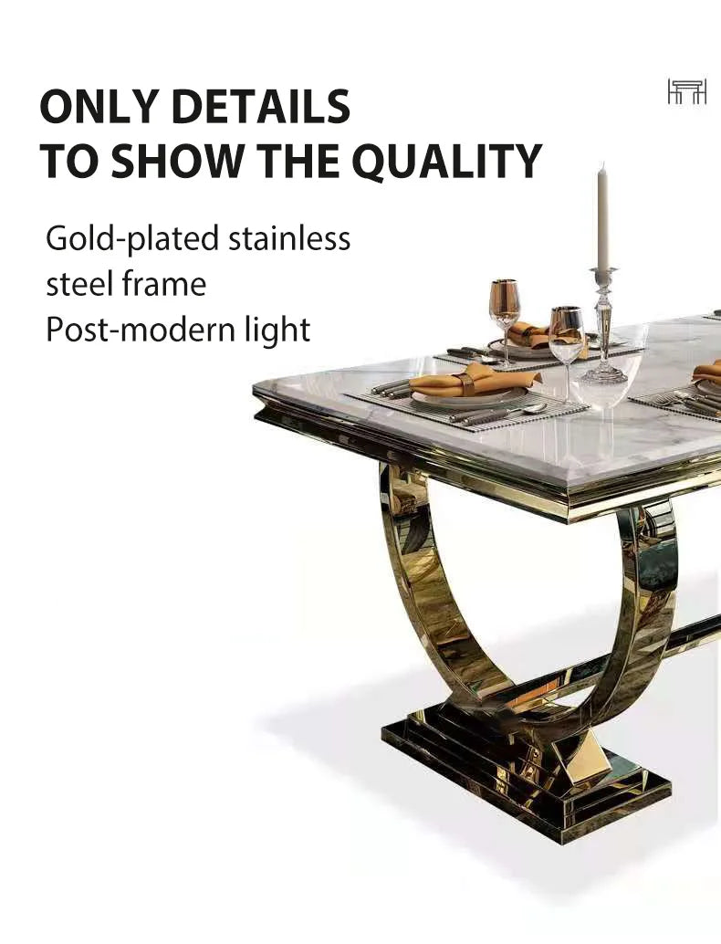 ZANORIA™ Elite Gold Structure Dining Set by PurelyhomeDeco