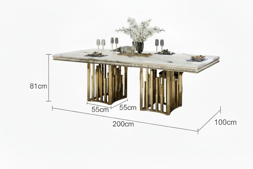 VELORIA™Italian White Marble Dining Set by PurelyhomeDeco