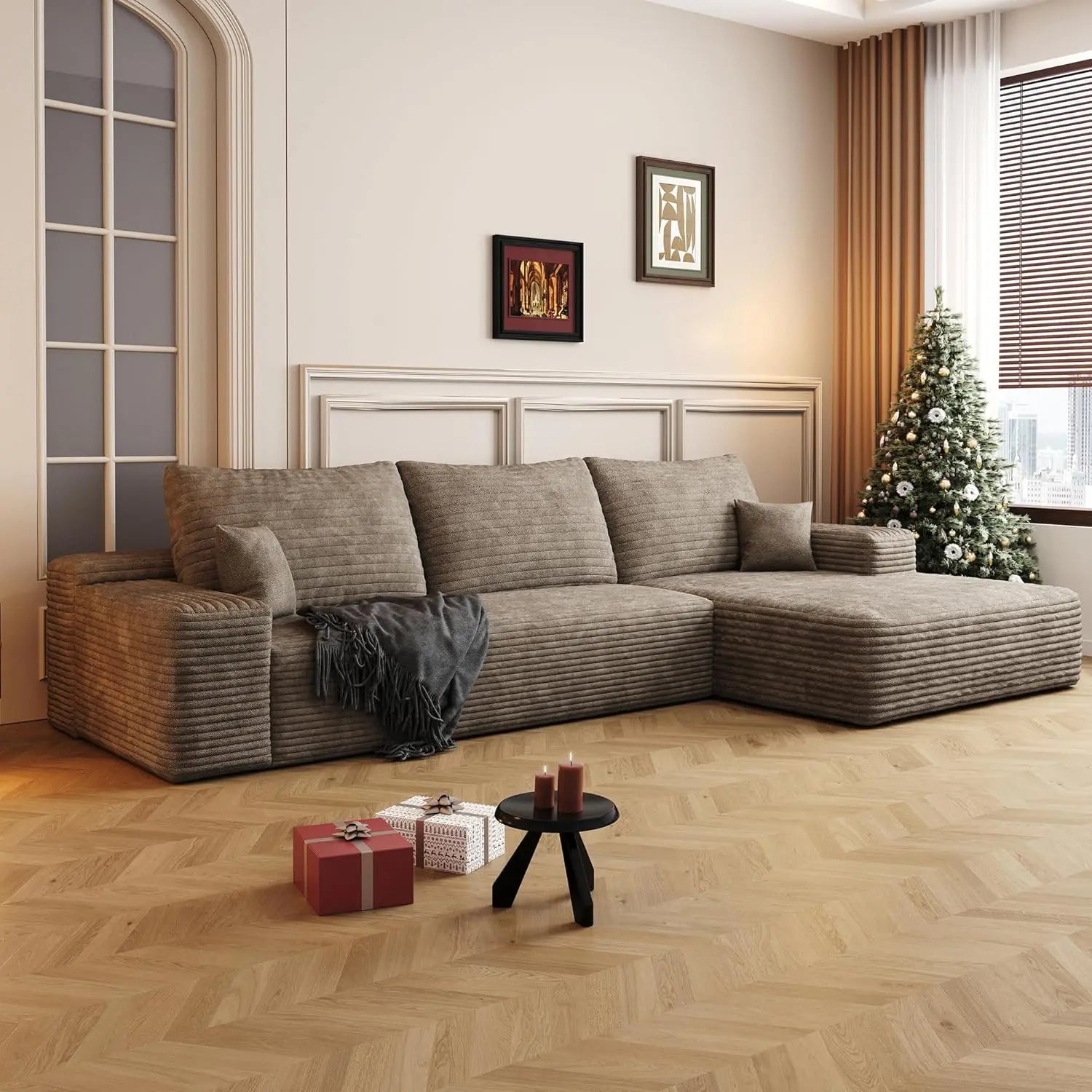 MODULÉ 108™ Modern L-Shape Sectional | Deep Seat Boneless Modular Sofa by PurelyhomeDeco