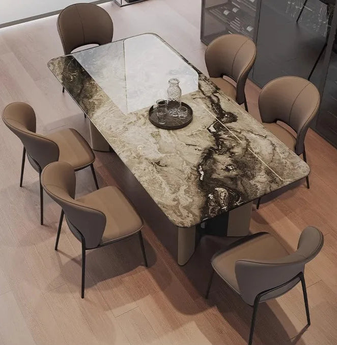 INKÉRA™ Italian Extendable Ink Stone Dining Set (140–220 cm) by PurelyhomeDeco