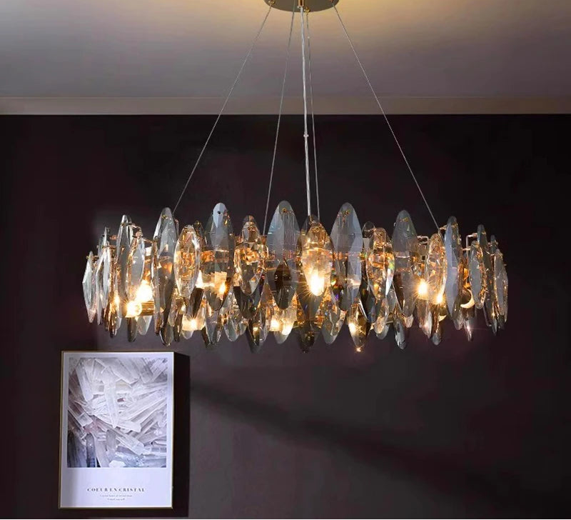 CrystalÉlan™ Modern Luxury Crystal Pendant Chandelier – Elegant Hanging Light for Living Room, Dining & Bedroom by PurelyhomeDeco