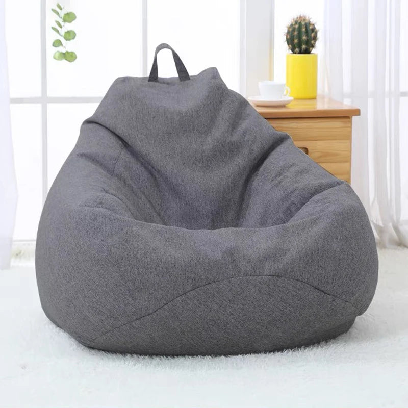 Lazy Seat Chair Sofa Cover Large Bean Bag Couch Soft Fluffy Breathable Adult Child Tatami Living Room Decorative without Filler by PurelyhomeDeco