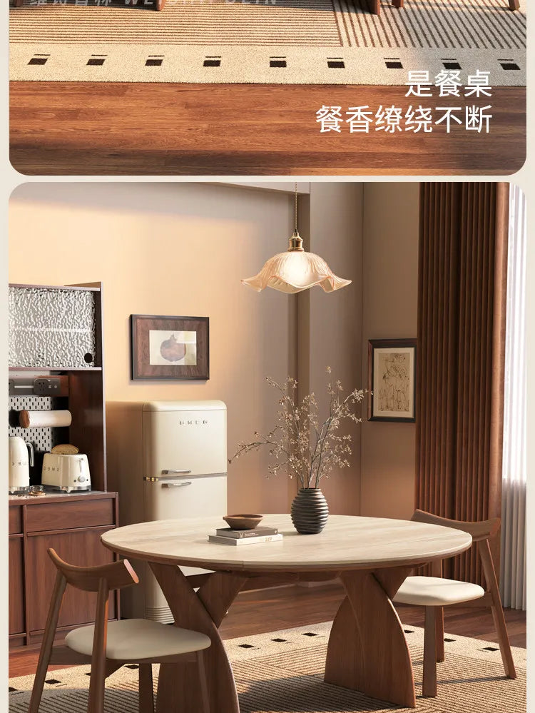 Modern Wood Design Dining Table 6 Person Luxury Extendable Round Dining Table Restaurant Nordic Mesas De Comedor Furniture Home by PurelyhomeDeco
