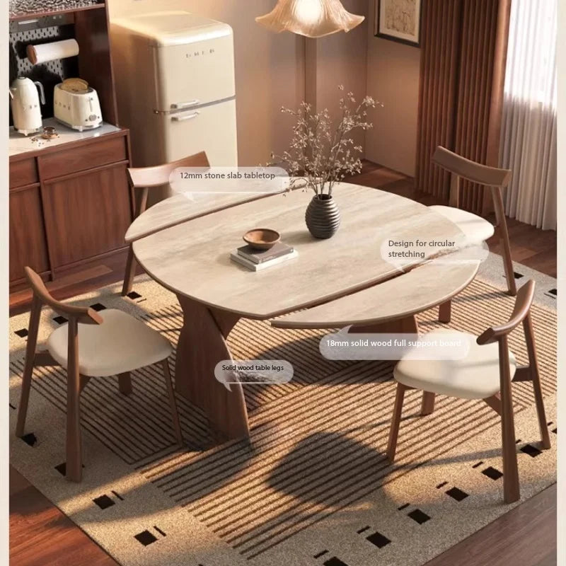 Modern Wood Design Dining Table 6 Person Luxury Extendable Round Dining Table Restaurant Nordic Mesas De Comedor Furniture Home by PurelyhomeDeco