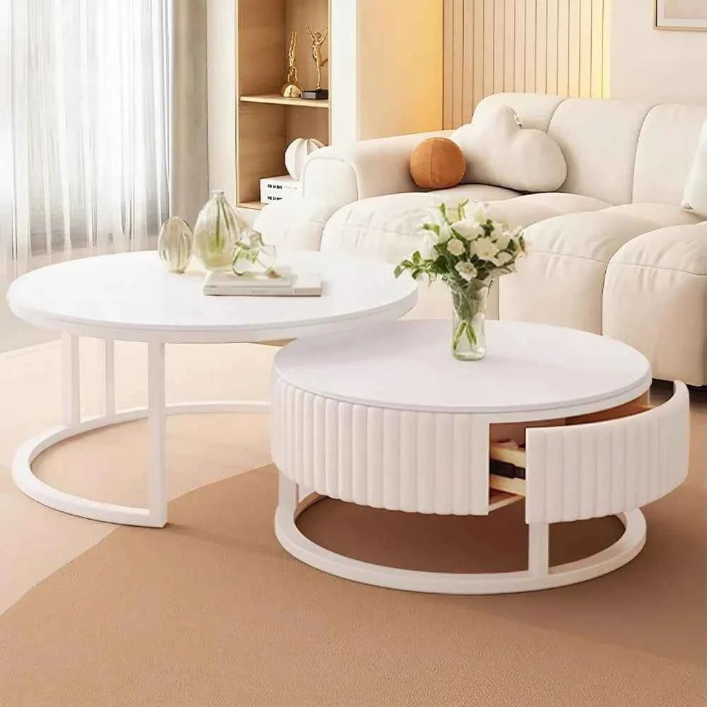 Nestorra™ Marble Nesting Coffee Table Set by PurelyhomeDeco