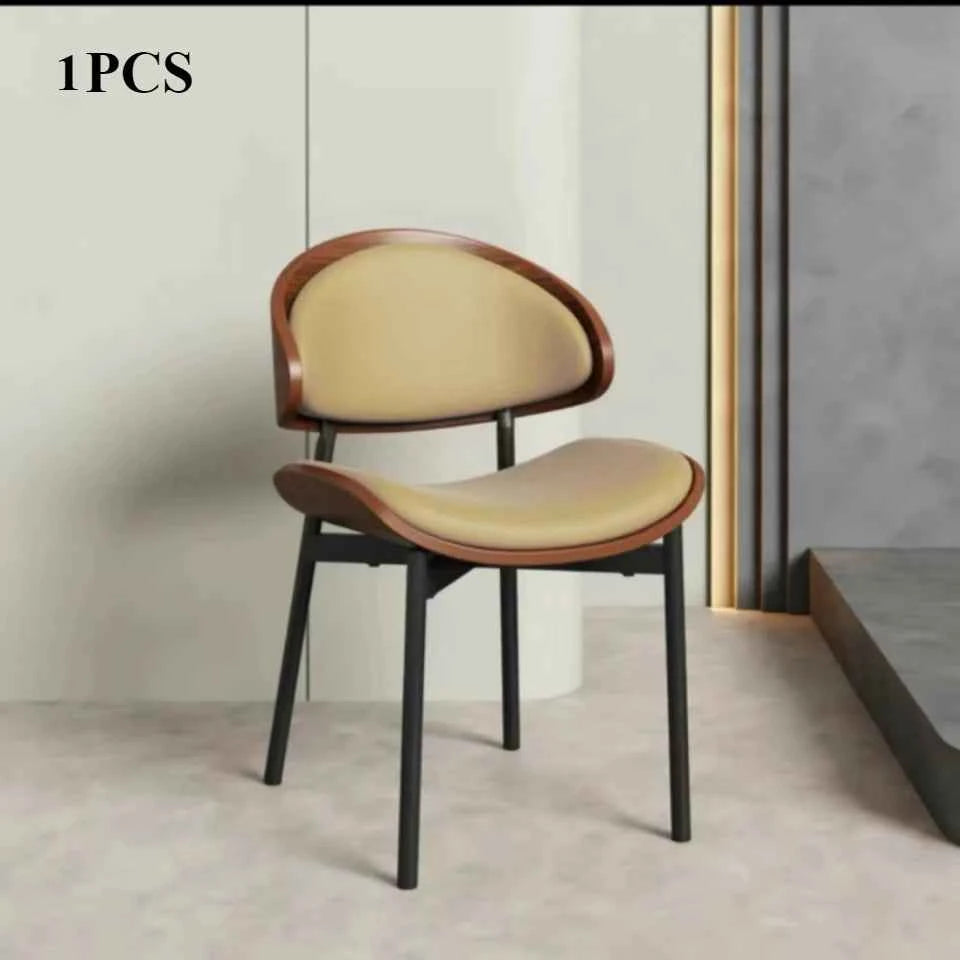 Noir Valencia™ – Genuine Leather Mid-Century Dining Chair by PurelyhomeDeco