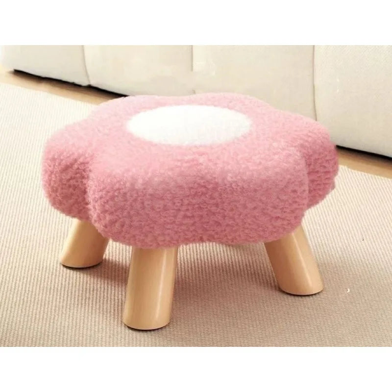 Small stool, household low stool, sofa stool, soft bag stool, living room coffee table stool, solid wood children's stool by PurelyhomeDeco