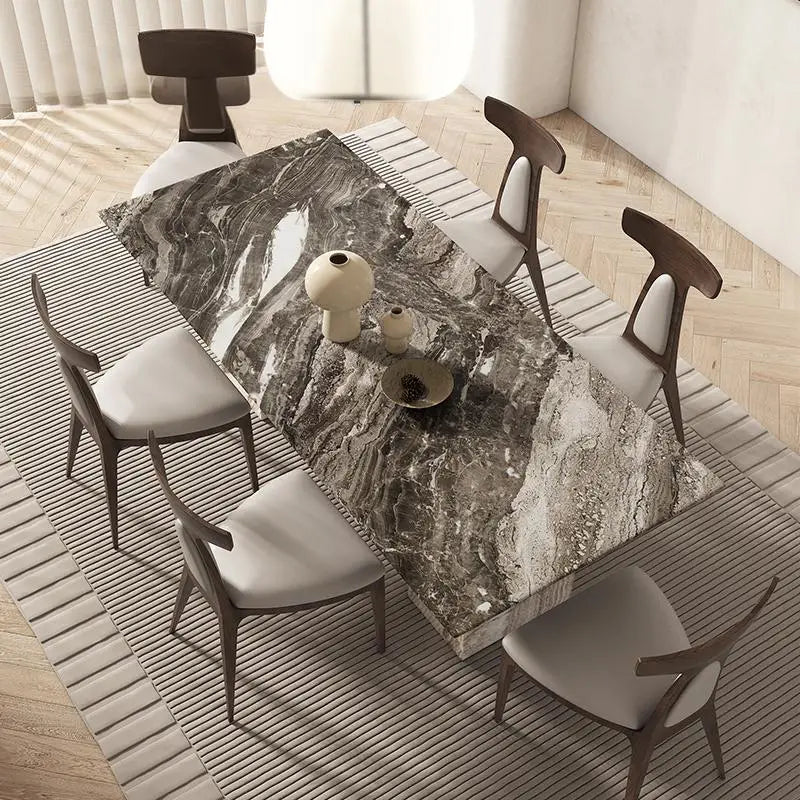 BRAVON™ Venetian Brown Wabi-Stone Dining Set by PurelyhomeDeco