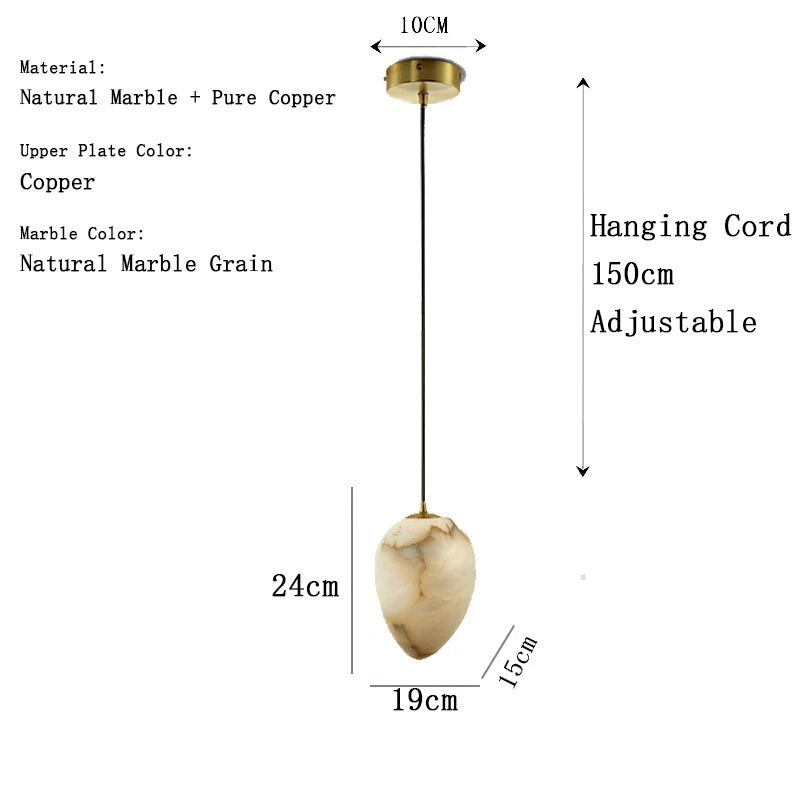 Siberia MarbleAura™ LED Chandelier – Luxury Natural Marble Hanging Light for Living Room & Modern Interiors by PurelyhomeDeco