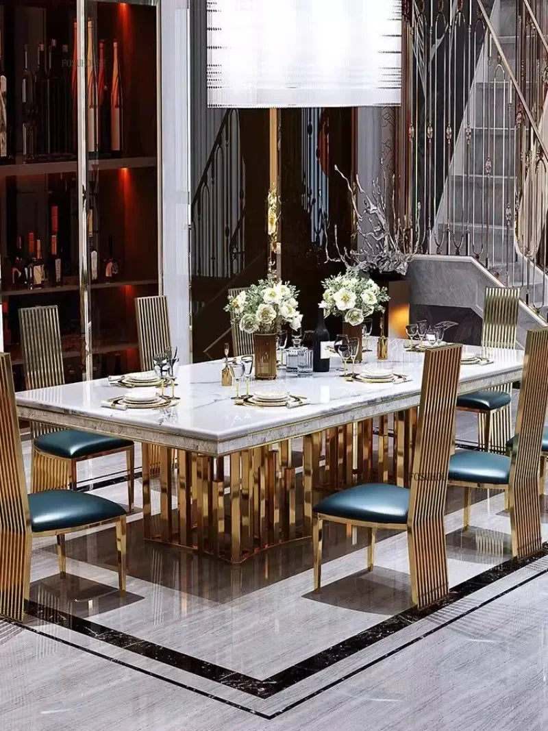 VELORIA™Italian White Marble Dining Set by PurelyhomeDeco